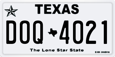 TX license plate DOQ4021