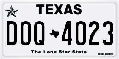 TX license plate DOQ4023