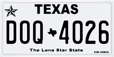 TX license plate DOQ4026