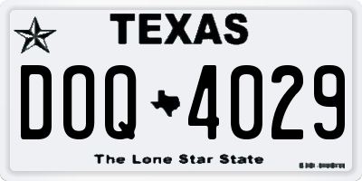 TX license plate DOQ4029
