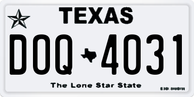 TX license plate DOQ4031