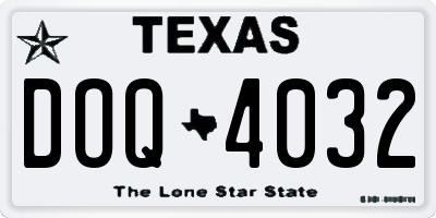 TX license plate DOQ4032