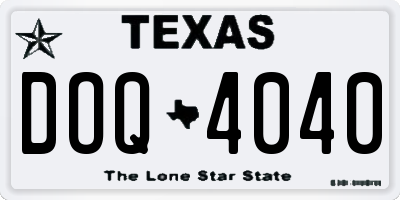 TX license plate DOQ4040