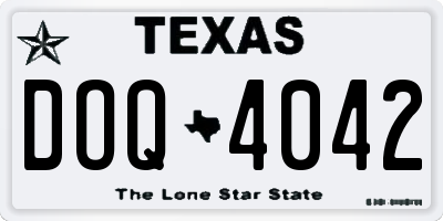 TX license plate DOQ4042