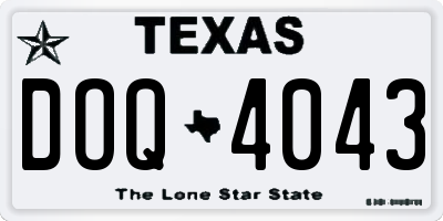 TX license plate DOQ4043