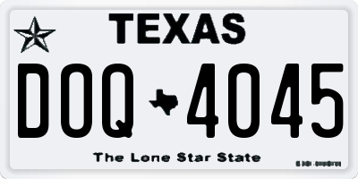TX license plate DOQ4045