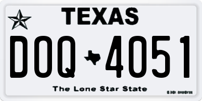 TX license plate DOQ4051