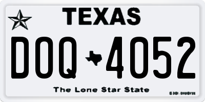 TX license plate DOQ4052