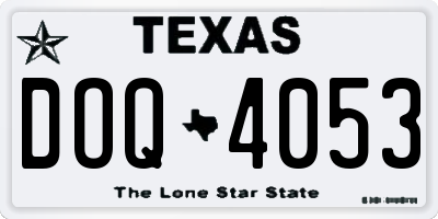 TX license plate DOQ4053