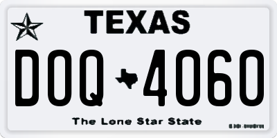 TX license plate DOQ4060