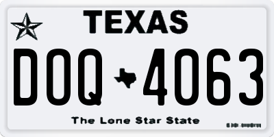 TX license plate DOQ4063