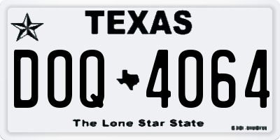 TX license plate DOQ4064