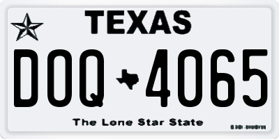 TX license plate DOQ4065
