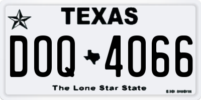 TX license plate DOQ4066