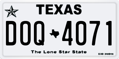 TX license plate DOQ4071