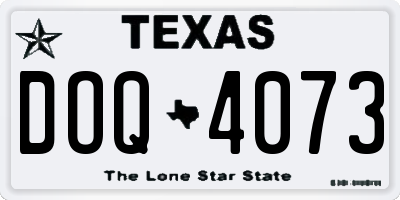 TX license plate DOQ4073