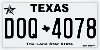 TX license plate DOQ4078