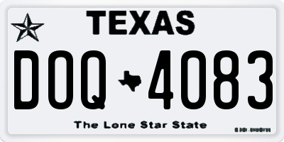 TX license plate DOQ4083