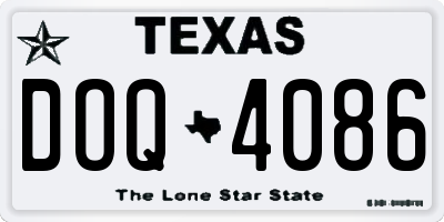 TX license plate DOQ4086