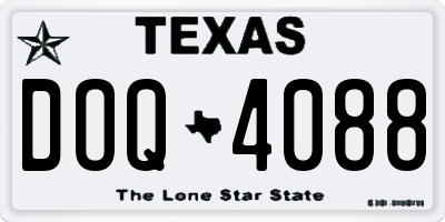 TX license plate DOQ4088