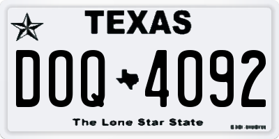 TX license plate DOQ4092
