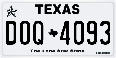 TX license plate DOQ4093