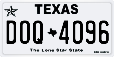 TX license plate DOQ4096