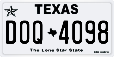 TX license plate DOQ4098