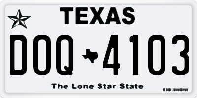 TX license plate DOQ4103