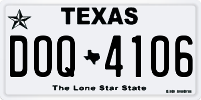 TX license plate DOQ4106