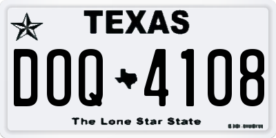 TX license plate DOQ4108