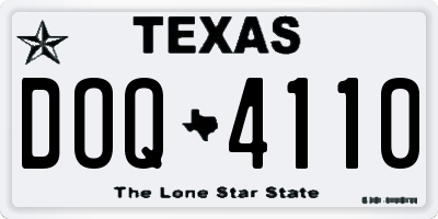 TX license plate DOQ4110