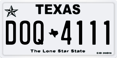 TX license plate DOQ4111