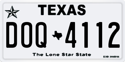 TX license plate DOQ4112
