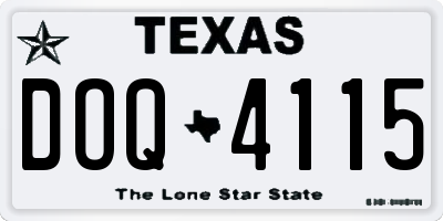 TX license plate DOQ4115