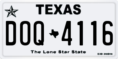 TX license plate DOQ4116