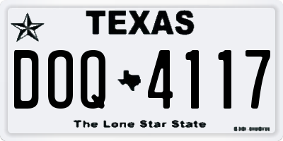 TX license plate DOQ4117