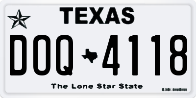 TX license plate DOQ4118