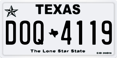 TX license plate DOQ4119