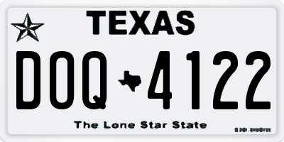TX license plate DOQ4122