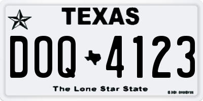 TX license plate DOQ4123