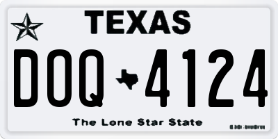 TX license plate DOQ4124