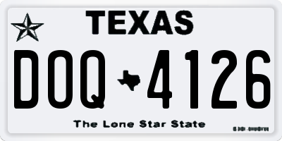 TX license plate DOQ4126
