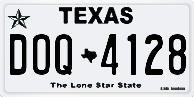 TX license plate DOQ4128