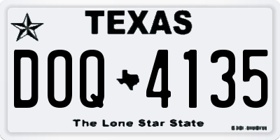 TX license plate DOQ4135