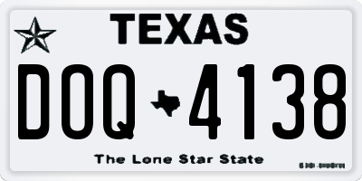 TX license plate DOQ4138