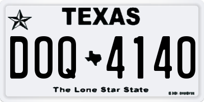 TX license plate DOQ4140