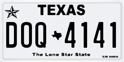 TX license plate DOQ4141