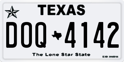 TX license plate DOQ4142