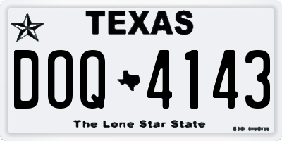 TX license plate DOQ4143